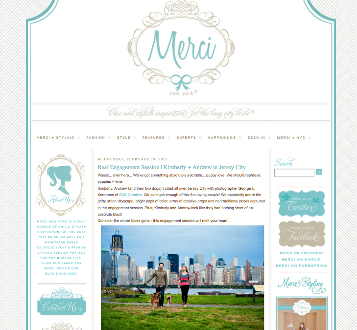 Jersey City Engagement Photos Featured on Merci New York