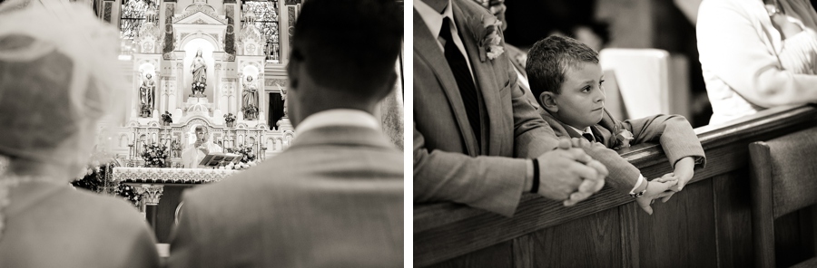 Black and white wedding ceremony photos